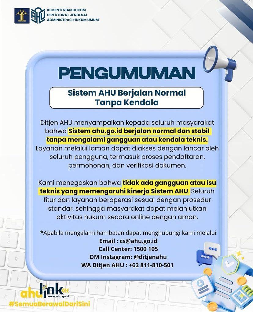 [UPDATE RESMI] SISTEM AHU BERJALAN NORMAL!